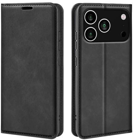 MobyDefend Hoesje - Geschikt voor iPhone 17 Pro Max - Luxe Wallet Bookcase (Magnetische Sluiting) - Zwart