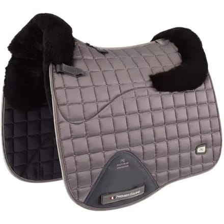 Premier Equine Atlantis Cc Satin Wool Dressage Zadeldekje Grijs Full