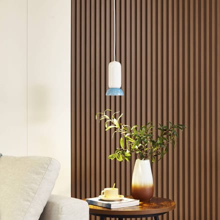Lindby - hanglamp - 1licht - Keramiek - H: 21.5 cm - GU10 - wit, blauw