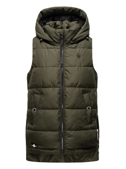 Marikoo dames gewatteerd vest – Zarinaa, licht met afneembare capuchon