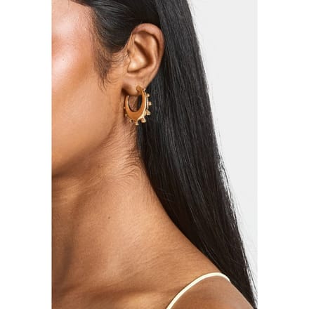 boohoo Dames Halfronde Oorbellen Met Boldetail | Goud