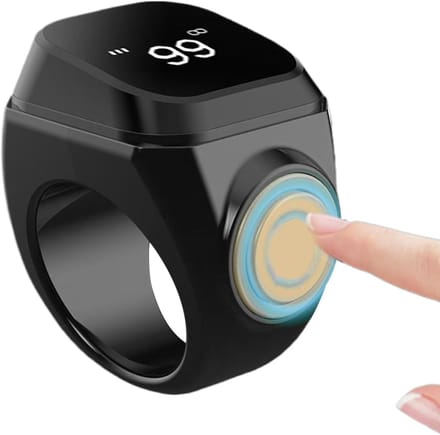 Slimme Teller Ring - Digitale Vinger Teller - Activiteit Bijhouden - App Data Visualisatie - 20 mm - Zwart