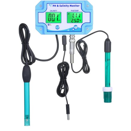 3-in-1 PH/Zoutgehalte/TEMP Waterkwaliteitsmonitor Multifunctionele pH- en zoutgehaltemonitor Temperatuur EU Plug