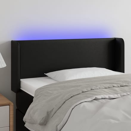 vidaXL - Hoofdbord - LED - 103x16x78/88 - cm - kunstleer - zwart