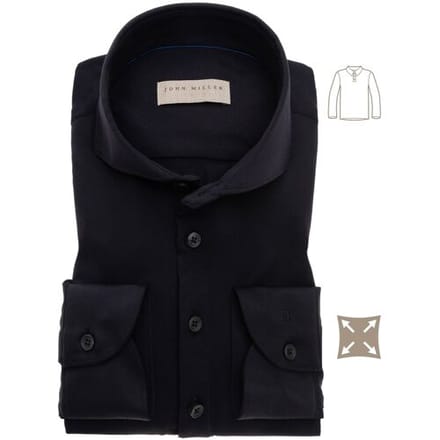 John Miller Slim Fit Long Sleeve Polo Zwart / male
