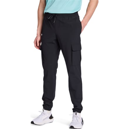 Under Armour UA Vibe Woven Cargo Pants-BLK Heren Sportbroek - Zwart - Wit