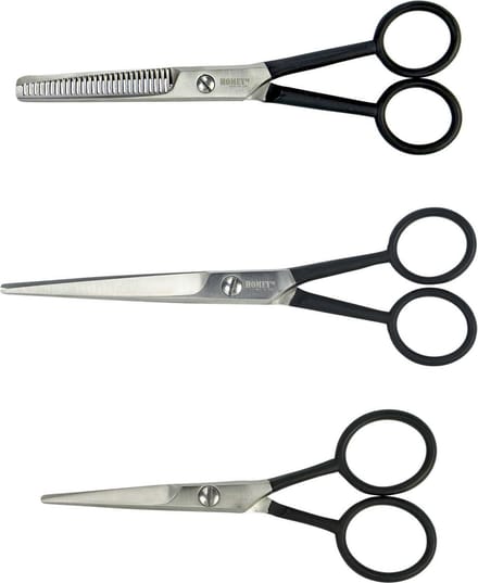 Homey's Scharen Set – Kappersschaar 12 cm & 16 cm + Effileerschaar 16 cm