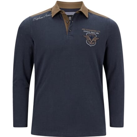 Jan Vanderstorm herren Sweatshirt - 76/78 - donkerblauw - Plus Size