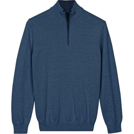 Baileys Trui Half Zip Cotton Knit Dark Denim Blue / male