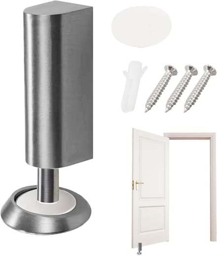 Magnetische Deurstopper - Deurvanger Deurhouder - Deur Open Houden - Roestvrij Staal - 6.8 cm - Grijs