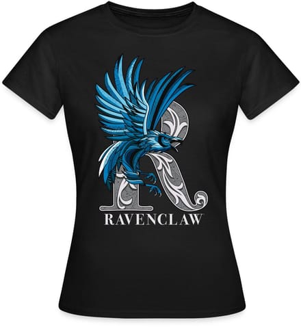 Harry Potter Ravenclaw Coat of Arms Monochrome T-Shirt Dames