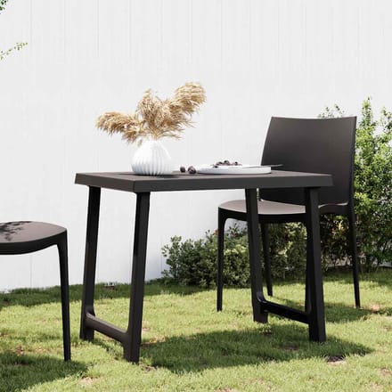 vidaXL - Campingtafel - hout-look - 79x56x64 - cm - PP - antracietkleurig