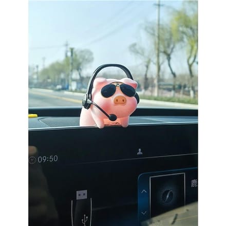 Pendentif de Voiture Cochon Dessin Animé Décoration de Rétroviseur one-size rose