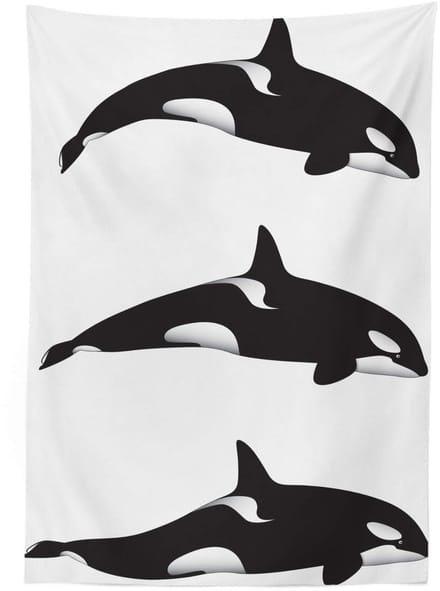 ABAKUHAUS Tafelkleed Orca zwart-wit 140x240 cm – Wasbaar