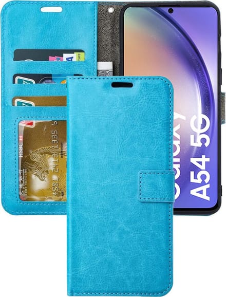 Portemonnee Book Case Hoesje Geschikt voor: Samsung Galaxy A54 - Turquoise