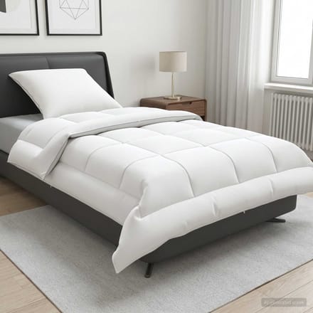 vidaXL - Dekbed - en - Kussen - Set - 2 - st - 155x200 - cm - Zomer - 200 - GSM - Wol - Wit