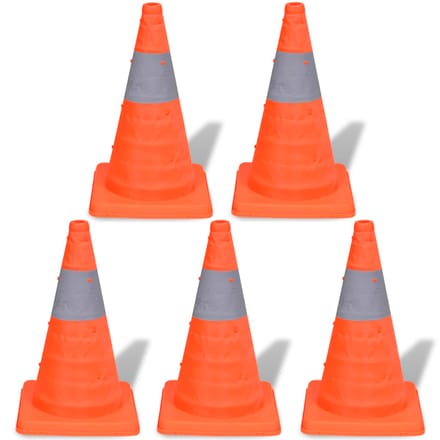 vidaXL Verkeerskegel uitvouwbaar 42 cm 5 stuks