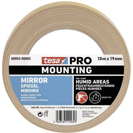 tesa Mounting PRO Spiegel 66952-00002-00 Montagetape Wit (l x b) 10 m x 19 mm 1 stuk(s)
