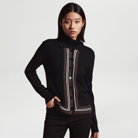 Vest met contrasterende randen