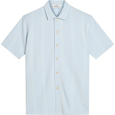 Ben Sherman Heren Verticale Pique Textuur Shirt (Poederblauw)