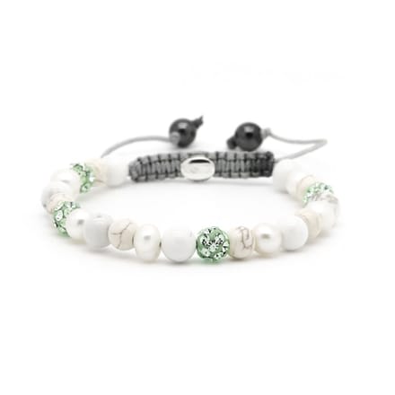 Karma Armband Spiral Bright Leaf Green Crystal