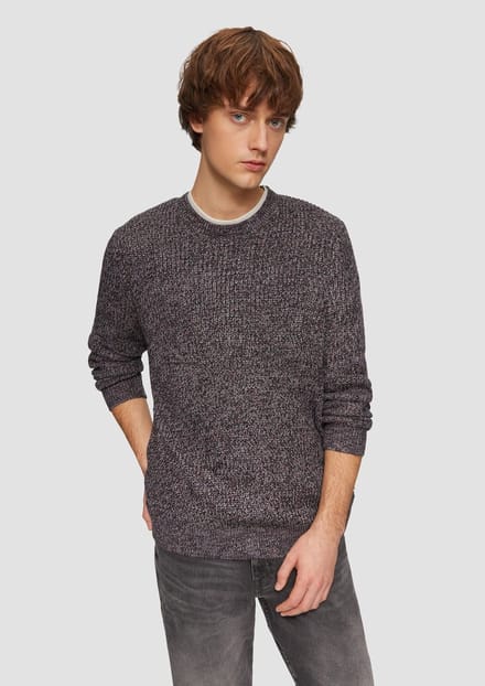 Qs Men-Pull--99W0 GREY/BLACK-Maat XXL