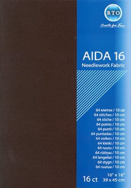 Borduurstof - 16 Count - Zwart - 39x45cm