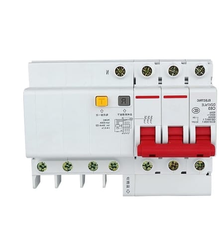Miniatuur Zekering - Aardlekschakelaar MCB - Elektrische Beveiliging - Type C Karakteristiek - 3P+N - Grijs