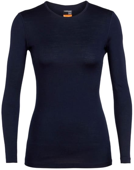 Icebreaker 200 Oasis Crewe Dames Thermoshirt Midnight Navy-423 M