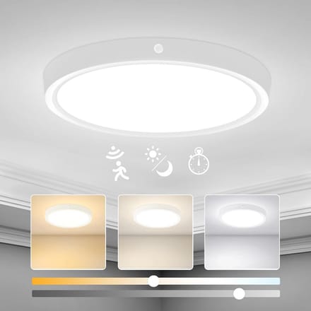 Ronde LED Plafondlamp met Bewegingsmelder 18W Traploos Instelbaar Licht