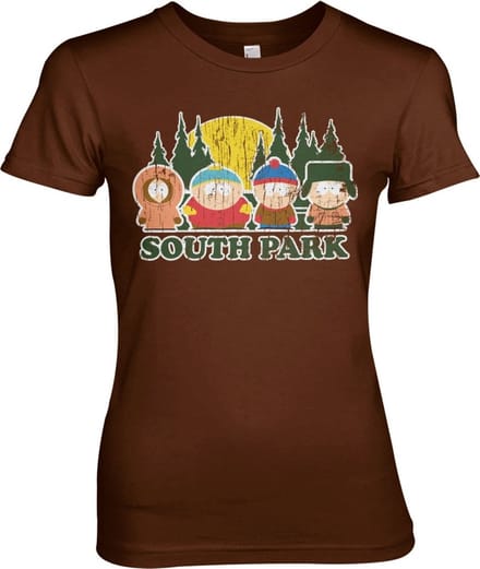 South Park Distressed Girly T-shirt voor dames, bruin