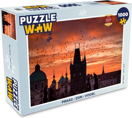 Puzzel Praag - Zon - Vogel - Legpuzzel - Puzzel 1000 stukjes volwassenen