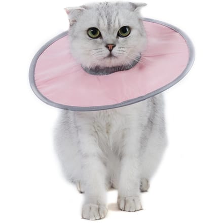 Kattenkegelhalsband Stop Likken Verstelbare Geribbelde Hals Herstelhalsband Large roze