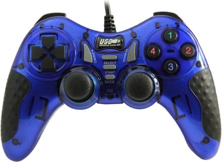 USB gamecontroller met 1.8m draad - voor PC – Blauw