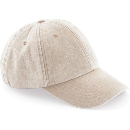 Beechfield Unisex Laag Profiel Vintage Denim-Look Cap (Vintage steen)