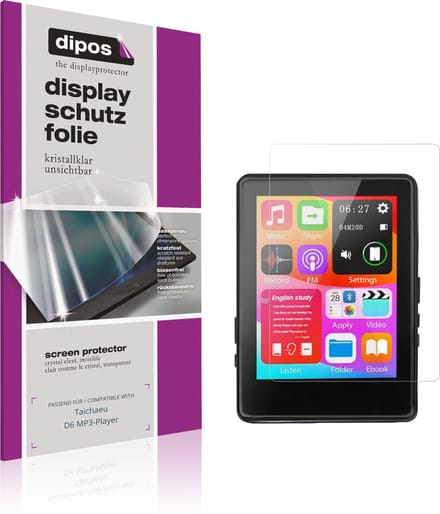 dipos – 4x Beschermfolie geschikt voor Taichaeu D6 MP3-Player | Krasbestendige & heldere Screenprotector Ultra-Thin
