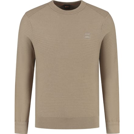 BOSS Trui Anion Taupe - Maat L - Heren - Pullovers