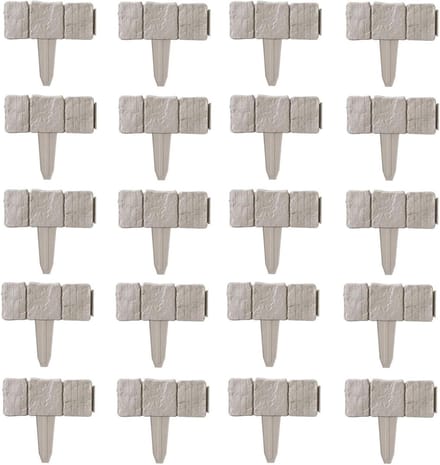 Tuinranden 20 stuks - Gazonhek bloembed - Tuin decoreren - Flexibel uitbreidbaar - 26 cm breed - Grijs