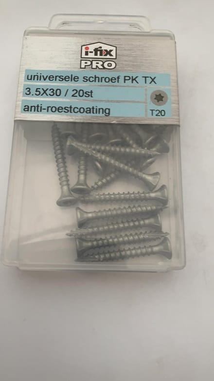 Universele schroef platkop torx 3.5x30mm 20 stuks anti roest coating