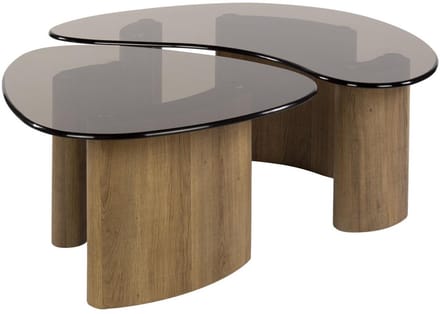 Fraaai - Caruso organische salontafels - set van 2 - smoked glass