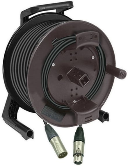 MTI kabeltrommel 50m DMX m.3-p.XLR-stekkers op trommel - DMX-kabel