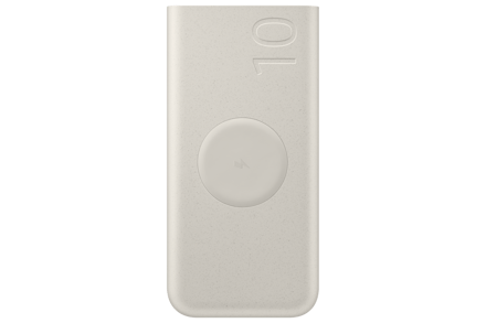 Samsung 25W Powerbank 10000mAh - Draadloze Snellader & Inductieve Battery Pack voor Laptop, Telefoon en Meer - Beige