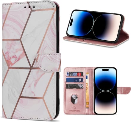 Solidenz hoesje - Geschikt voor Apple iPhone 16 - Bookcase - Marmer