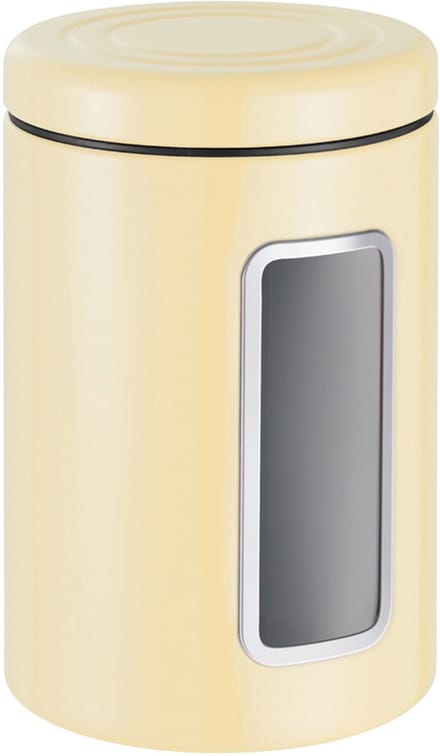 WESCO Classic Line Voorraadbus met Venster | 2 Liter | Metaal - Amandel | Voorraadpot