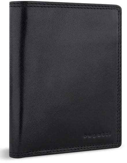 bugatti Leren portemonnee Savona Upright Wallet With Flap 8CC Black zwart