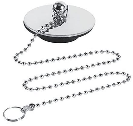 Badstop met Ketting - Chromen Gootsteenplug voor Badkamer Afvoerstop