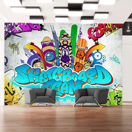 Fotobehang – Behangpapier - Fotobehang - Skateboard team 100x70 - Artgeist
