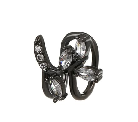 Blaadjes ear cuff | zwart