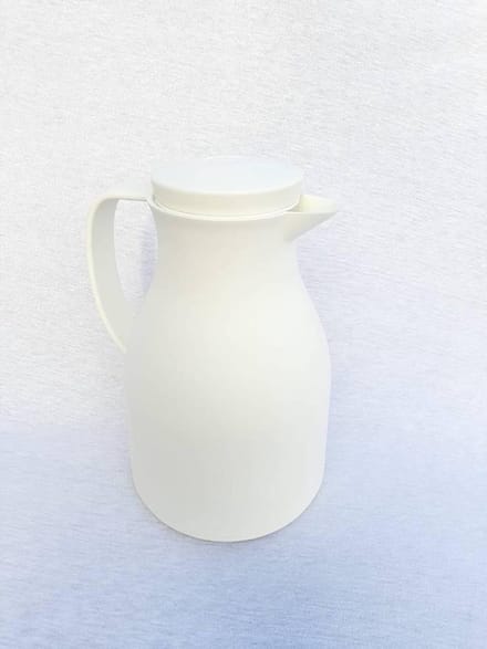 Thermoskan met drukvergrendeling wit - 1 liter
