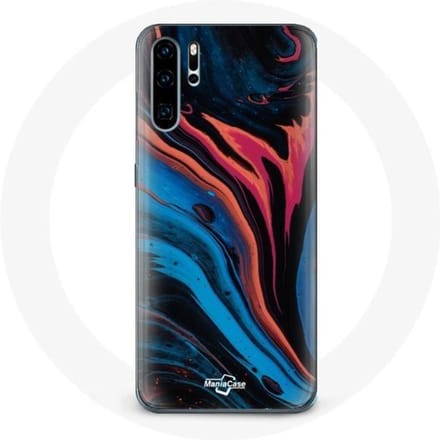 Hoesje voor Huawei P30 Pro Abstract Texture Blauw Zwart Rood